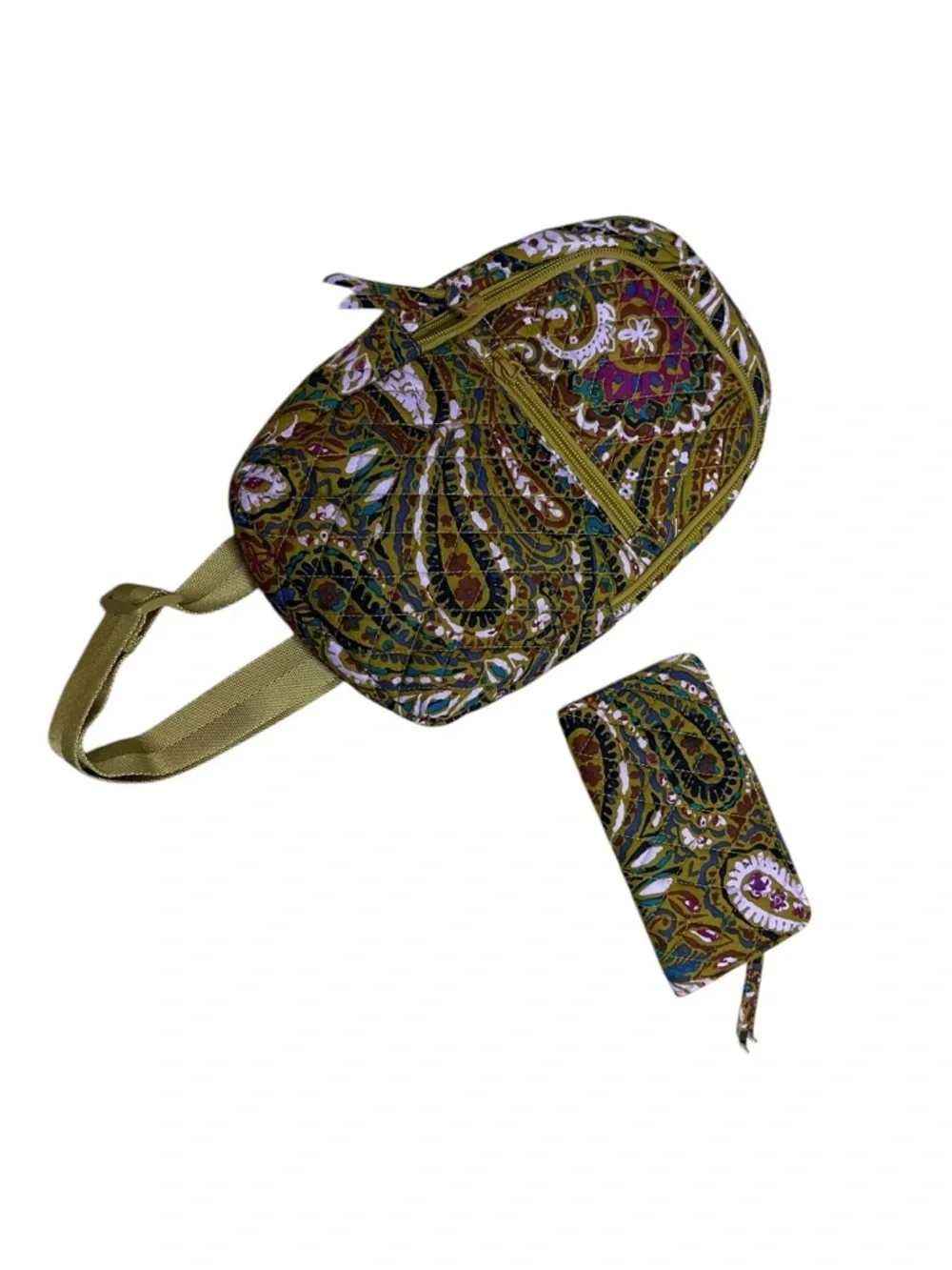 Vera Bradley Paisley Mini Backpack & Wallet Set Quilted Cotton